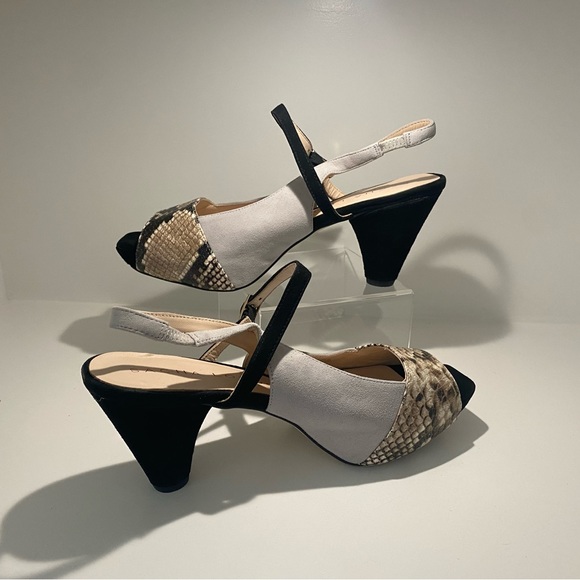 Sacha London Snake and Grey Suede Sling Back Shoes - Picture 2 of 10